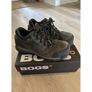 Bogs Foundation Brown Leather Low Comp Steel Toe  Lace Up Boots Shoes Men's 8.5